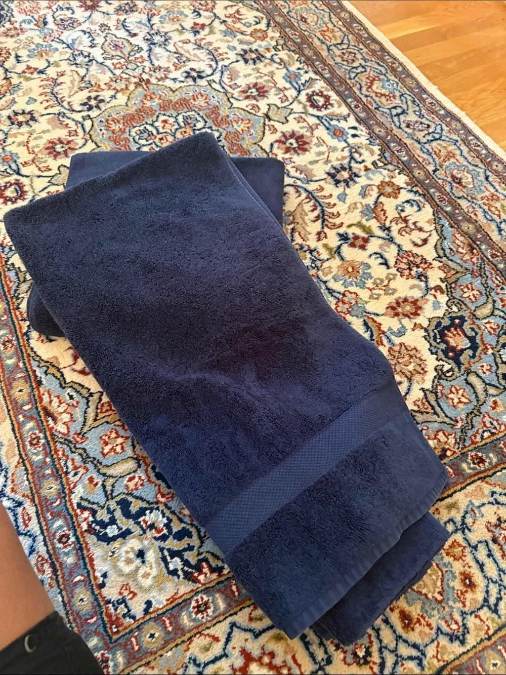 Opalhouse Navy Plush Hand Towels (2) & Worthington Bath Towels (2)